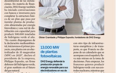 Artículo en el periódico Expansión: «DH2 acelera para invertir en España 15.000 millones en hidrógeno verde»